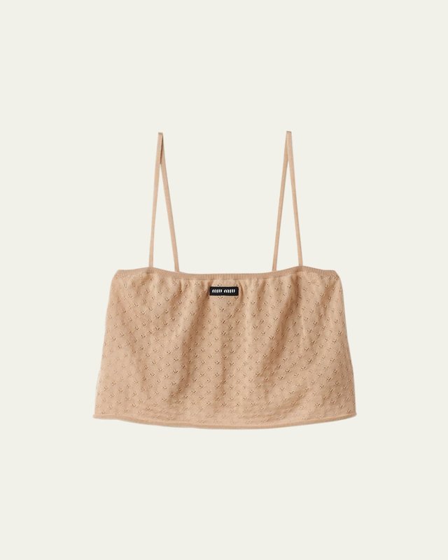Logo Patch Cashmere Crop Top